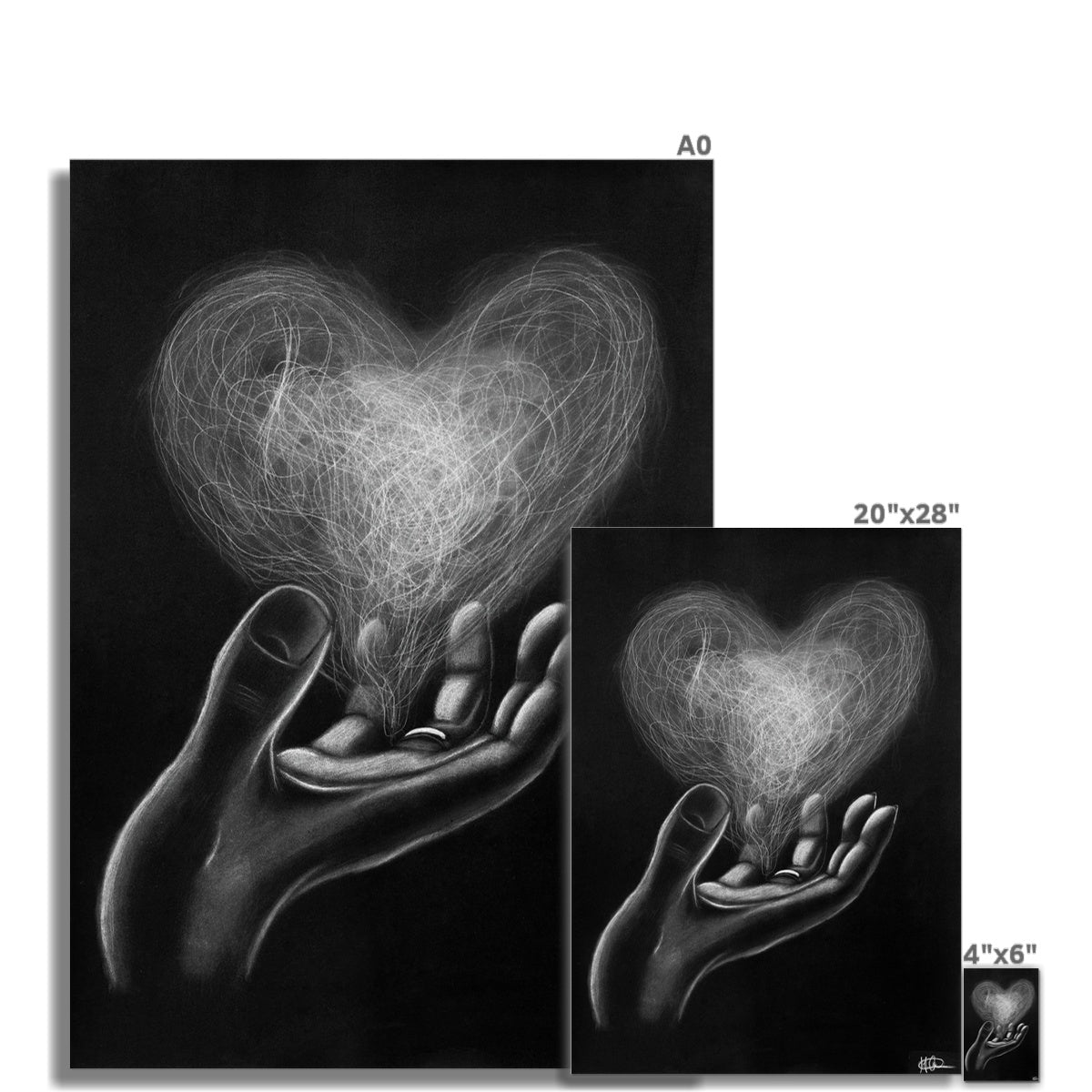 Hahnemühle German Etching Print | Love in hands