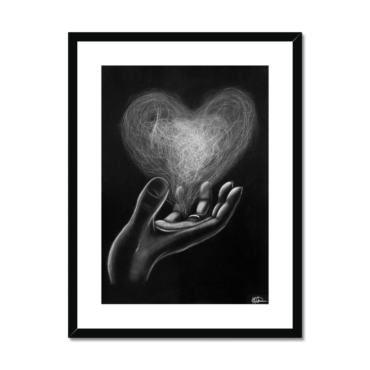 Framed & Mounted Print | Love in hands